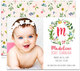 White Bud Wreath Photo Birth Announcements Image 3 of 3